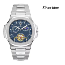 Sovereign Precision - Men's Dual-Tourbillon Mechanical Watch with 24-Hour Display, Luminous Dial & Waterproof Stainless Steel Build