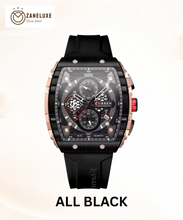 SquareSport Elite -  Luxury Men’s Quartz Watch – Waterproof Silicone Strap