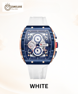 SquareSport Elite -  Luxury Men’s Quartz Watch – Waterproof Silicone Strap