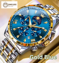 Moonphase Chrono Pro 7-Series - Moonphase Chronograph Quartz Watch for Men – Stainless Steel, Multifunction & Waterproof