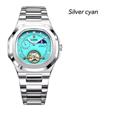 Sovereign Precision - Men's Dual-Tourbillon Mechanical Watch with 24-Hour Display, Luminous Dial & Waterproof Stainless Steel Build