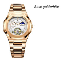 Sovereign Precision - Men's Dual-Tourbillon Mechanical Watch with 24-Hour Display, Luminous Dial & Waterproof Stainless Steel Build