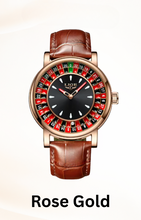 Voyager Roulette Edition | Men’s Brown Leather Waterproof Luminous Watch
