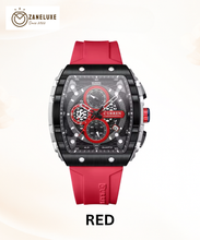 SquareSport Elite -  Luxury Men’s Quartz Watch – Waterproof Silicone Strap