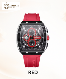 SquareSport Elite -  Luxury Men’s Quartz Watch – Waterproof Silicone Strap
