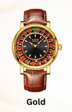 Voyager Roulette Edition | Men’s Brown Leather Waterproof Luminous Watch