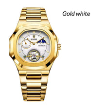 Sovereign Precision - Men's Dual-Tourbillon Mechanical Watch with 24-Hour Display, Luminous Dial & Waterproof Stainless Steel Build