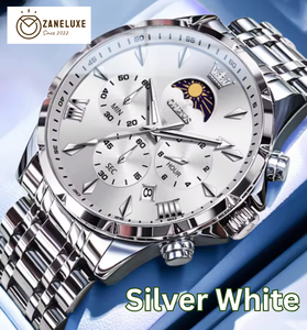 Moonphase Chrono Pro 7-Series - Moonphase Chronograph Quartz Watch for Men – Stainless Steel, Multifunction & Waterproof