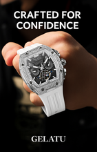 Gelatu 2025 Signature Series – Men's Large Dial Mechanical Watch with Luminous Accents & Diamond Detailing