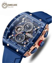 SquareSport Elite -  Luxury Men’s Quartz Watch – Waterproof Silicone Strap