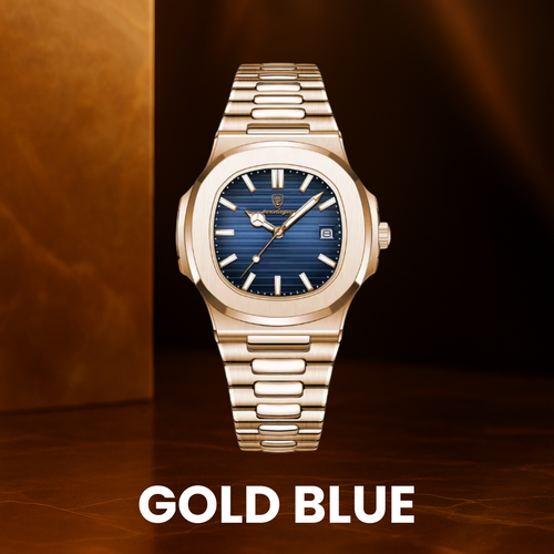Horizon Classic – Men's Square Luxury Quartz Watch – Stainless Steel, Luminous Display, Date Feature, Waterproof Design