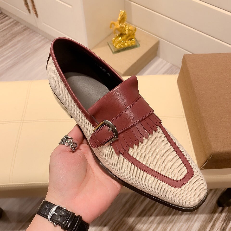 FgFg Klassische Monk-Lederschuhe mit einem Knopf 