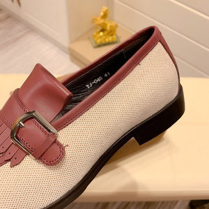 FgFg Klassische Monk-Lederschuhe mit einem Knopf 