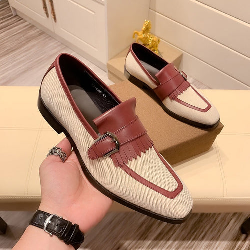 FgFg Klassische Monk-Lederschuhe mit einem Knopf 
