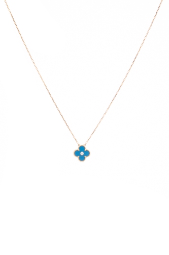 Alhambra Blue Porcelain & Diamond Necklace