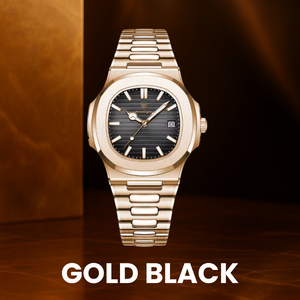 Horizon Classic – Men's Square Luxury Quartz Watch – Stainless Steel, Luminous Display, Date Feature, Waterproof Design