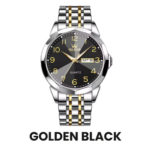 Duke Horizon - Men's Luxury Quartz Watch with Stainless Steel Build, Date & Week Display, Waterproof Design