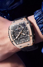 Gelatu 2025 Signature Series – Men's Large Dial Mechanical Watch with Luminous Accents & Diamond Detailing