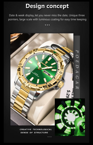 Aegis WeekMaster – Men’s Military Quartz Watch, 5 ATM Waterproof with Luminous Hands, Date & Week Display, Stainless-Steel Strap