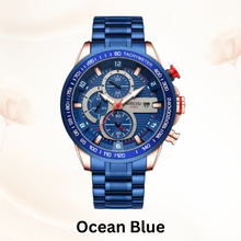 Titanus Blue Chrono - Luxury Blue Dial Chronograph Men’s Watch – Stainless Steel Quartz Sport Timepiece