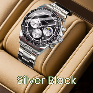 Chronograph Timepiece - Men's Waterproof Quartz Watch with Luminous Dial & Date Function