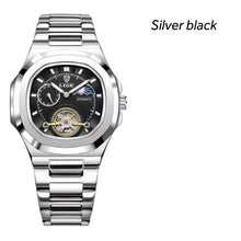 Sovereign Precision - Men's Dual-Tourbillon Mechanical Watch with 24-Hour Display, Luminous Dial & Waterproof Stainless Steel Build