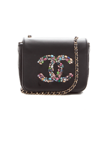Giant Crystal CC Mini Flap Bag