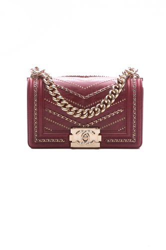 Chevron Chain Small Boy Bag