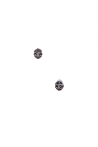 CC Oval Stud Earrings