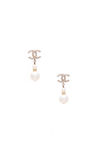 CC Pearl Drop Earrings