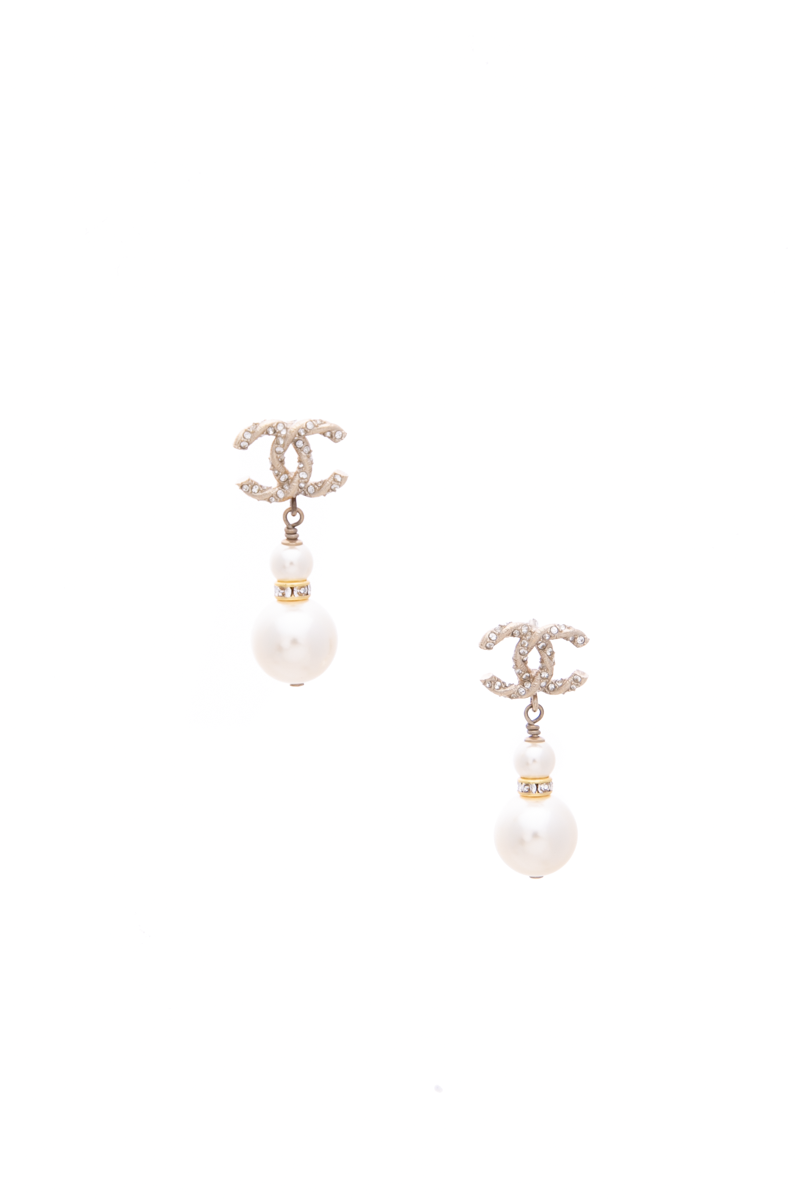 CC Pearl Drop Earrings