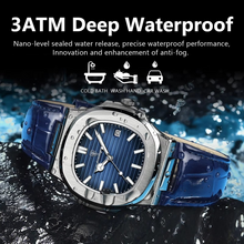 Poseidon's Mark - Top Luxury Square Waterproof Luminous Wristwatch Leather For Men