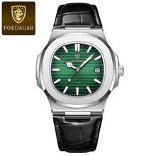 Poseidon's Mark - Top Luxury Square Waterproof Luminous Wristwatch Leather For Men