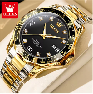 Legacy Meridian Men Luxury Watch - Golden Green Quartz Watch for Men