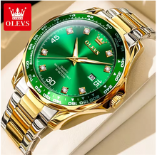 Legacy Meridian Men Luxury Watch - Golden Green Quartz Watch for Men
