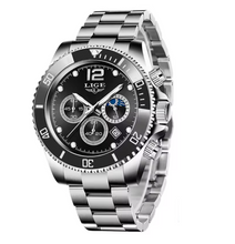 Golden Vortex - Men's Luxury Watch with Stainless Steel Build, Date Display & Chronograph Features