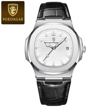 Poseidon's Mark - Top Luxury Square Waterproof Luminous Wristwatch Leather For Men
