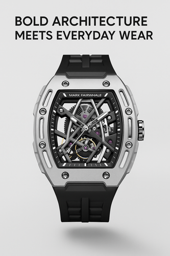 Mark Fairwhale Great Wall Edition – Men's Skeleton Automatic Watch with Architectural Detailing