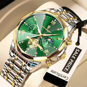 Luminous Chronograph Wristwatch Stainless Steel Quartz For Men