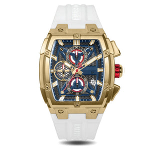MINI FOCUS Sports Watches for Men Waterproof Chronograph Quartz Wristwatch with Silicone Strap